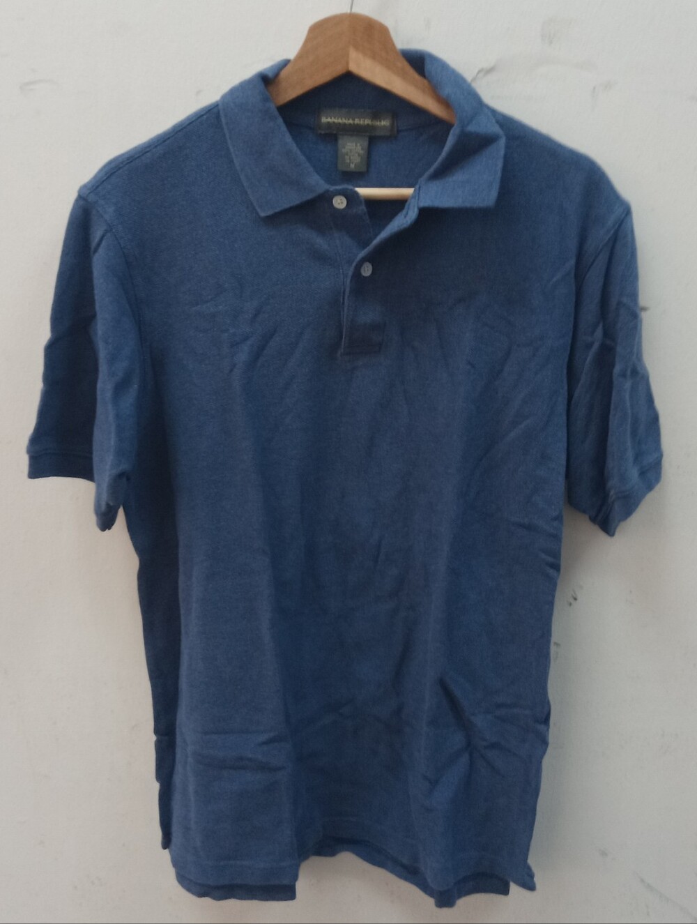 Banana Republic Polo Shirt Mens Medium M cotton short sleeves blue collared